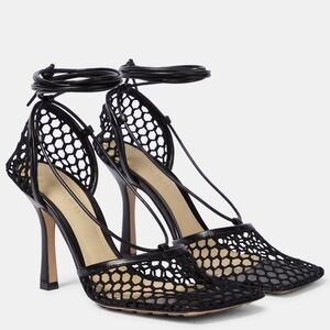 NEW Bottega Veneta Black Mesh Heels